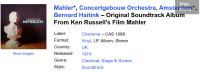 Original Soundtrack Album From Ken Russell's Film Mahler