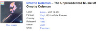 Ornette Coleman – The Unprecedented Music Of Ornette Coleman