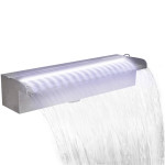 vidaXL Pravokotna fontana za bazen LED slap nerjaveče jeklo 45 cm
