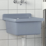 vidaXL Stenski umivalnik siv 40x40x24 cm smola