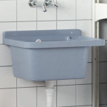 vidaXL Stenski umivalnik siv 50x35x24 cm smola