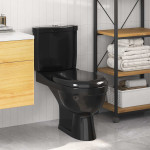 vidaXL WC školjka s kotličkom črna