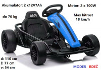 Otroški GOKART na akumulator 2 x 12V7Ah; 200W (moder)