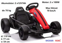 Otroški GOKART na akumulator 2 x 12V7Ah; 200W (rdeč) SX1968