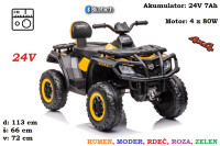 Otroški štirikolesnik S615 24V; 4x4; 320W (moder, rdeč, roza, rumen)