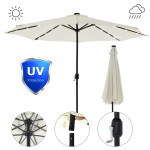 3M okrogel senčnik z LED osvetlitvijo - BEŽ ali SIV - Z DOSTAVO