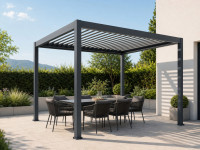 Bioklimatska pergola za teraso BS25 – motorna streha, LED