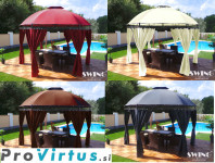 Gazebo zunanji luksuzni paviljon LED 350cm v 4 barvah