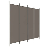 Paravan 4-delni antracitna 200x200 cm blago