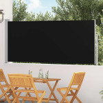 vidaXL Zložljiva stranska tenda 117x300 cm črna