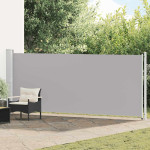 vidaXL Zložljiva stranska tenda za teraso 600x160 cm siva