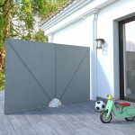 vidaXL Zložljivo stransko platno za teraso sivo 240x160 cm