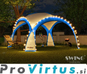 Vrtni kupolasti paviljon šotor LED lučke 3,5 x 3,5m v več barvah