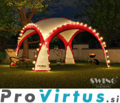 Vrtni kupolasti paviljon šotor LED lučke 4,5 x 4,5m v več barvah