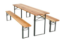 3-delni komplet mize in klopi iz lesa - Z DOSTAVO