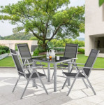 ALU vrtni komplet MILANO - 5 delni - SIVA ali TEMNO SIVA - z dostavo