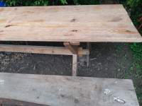 Miza vrtna velika lesena 300cm 70cm plus klopi