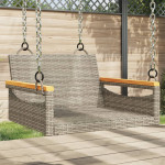 vidaXL Gugalna klop siva 63x62x40 cm poli ratan