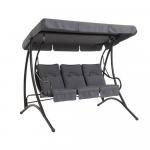 Gugalnica-vrtna RIO antracit 190x139x162cm, jeklo, vključene blazine