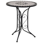 vidaXL Bistro mizica z mozaikom siva 60 cm keramika