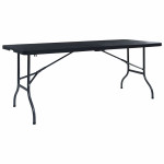 vidaXL Zložljiva vrtna miza 180x75x72 cm HDPE imitacija ratana