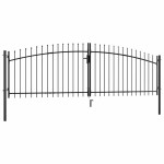 vidaXL Dvokrilna ograja Woerden s kopjem na vrhu 400x149,5 cm