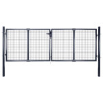 vidaXL Vrtna mrežasta vrata iz pocinkanega jekla 300 x 100 cm siva