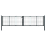 vidaXL Vrtna mrežasta vrata iz pocinkanega jekla 400 x 100 cm siva