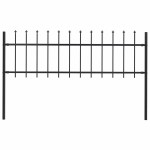 vidaXL Vrtna ograja Woerden s suličastim vrhom jeklo 170x60 cm črna
