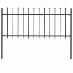 vidaXL Vrtna ograja Woerden s suličastim vrhom jeklo 170x80 cm črna