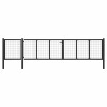 vidaXL Vrtna vrata iz jekla 500x75 cm antracitna