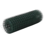 vidaXL Žična mreža za ograjo jeklo s PVC oblogo 10x0,5 m zelena