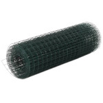 vidaXL Žična mreža za ograjo jeklo s PVC oblogo 25x0,5 m zelena