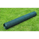 vidaXL Žična mreža za ograjo s PVC oblogo 25x0,75 m zelena
