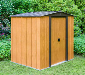 Kovinska hiška-uta-lopa 2,9 m² - 1,51m x 1,94m - RJAVA-VIDEZ LESA