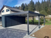 Kovinska vrtna lopa z nadstreškom 6x7m