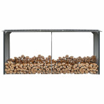 vidaXL Vrtna lopa za drva pocinkano jeklo 330x92x153 cm antracitna