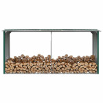 vidaXL Vrtna lopa za drva pocinkano jeklo 330x92x153 cm zelena