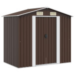 vidaXL Vrtna skladiščna lopa rjava 204x132x186 cm jeklena