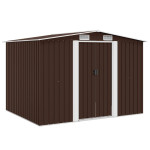 vidaXL Vrtna skladiščna lopa rjava 257x205x178 cm jeklena