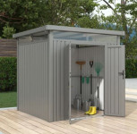 Vrtna kovinska hiška-uta-lopa 5,3 m² - 2,3 m x 2,3 m - SIVA