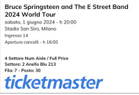 Bruce Springsteen milano 1.6. sobota - 2 vstopnici, karte (San Siro)