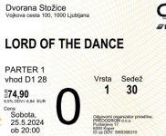 Prodam 2 karti za Lord of the dance, 25.5.2024, odlični sedeži