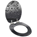 vidaXL Deska za WC školjko počasno zapiranje MDF dizajn vodnih kapljic