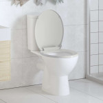 vidaXL WC deska s počasnim zapiranjem bela ovalna