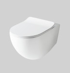 WC školjka, viseča, rimless + tanek pokrov na mehko zapiranje+bide