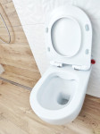 WC školjka, viseča, rimless + tanek pokrov na mehko zapiranje+bide