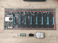 Mining matična plošča BTC-S37 + 4GB RAM + HDD 160GB, nerabljeno