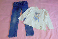 komplet name it jeans+ ovs majica št.128