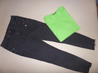 Jeans hlače za najstnico + majica, št. 170